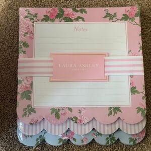 Laura Ashley Pink Floral Scalloped Notes Pad with Ribbon